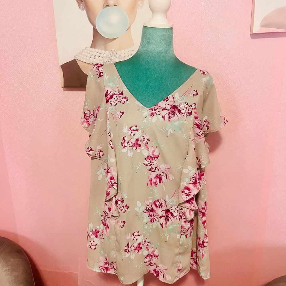 Floral Torrid ruffle blouse